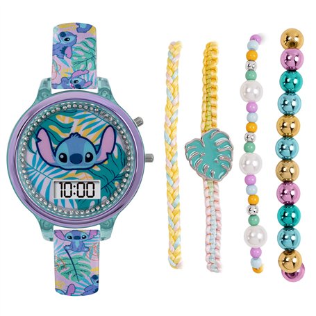Lilo and Stitch Filles Numérique Quartz Montre avec Bracelet en Silicone LAS40001ARG