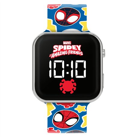 Spidey and His Amazing Friends Montre à quartz numérique LED avec bracelet en silicone