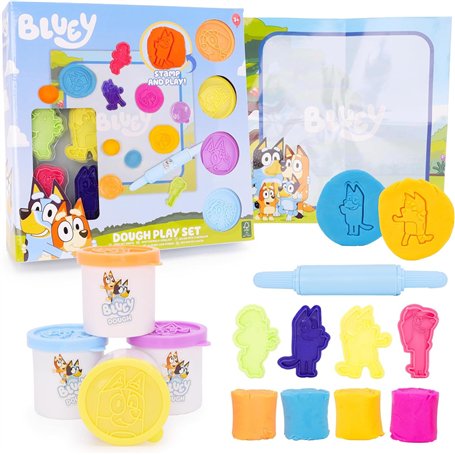 Toyland® Ensemble d'activités Bluey Dough 10 pièces - 4 pâtes