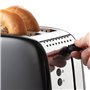 Russell Hobbs Grille pain [Pour 2 tranches] Colours Plus Inox noir (fentes extra larges, 6 niveaux de brunissage rapide, surélév