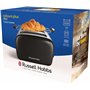 Russell Hobbs Grille pain [Pour 2 tranches] Colours Plus Inox noir (fentes extra larges, 6 niveaux de brunissage rapide, surélév
