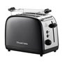 Russell Hobbs Grille pain [Pour 2 tranches] Colours Plus Inox noir (fentes extra larges, 6 niveaux de brunissage rapide, surélév