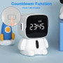 ALEENFOON Réveil numérique LED pour enfants Réveil astronaute avec fonction snooze, 2 alarmes, fonction compte à rebours, horlog