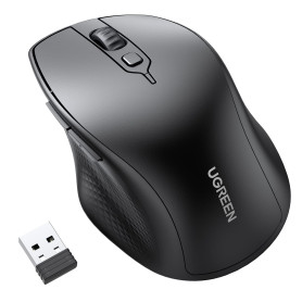 UGREEN Souris Bluetooth Silencieuse Ergonomique sans Fil 2,4GHz 4000 DPI Optique Réglable Compatible avec Mac PC Portable Tablet