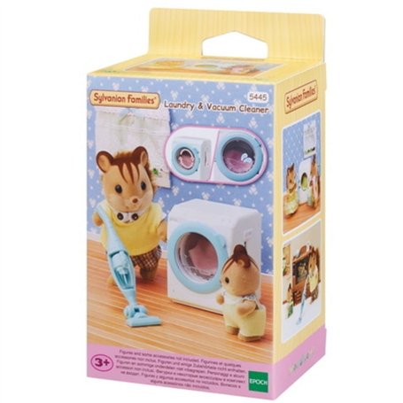 Sylvanian Families - La machine à laver et aspirateur - Set + de 3 accessoires - Plongez dans l'univers de la famille Sylvanian