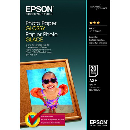 Epson PAPIER ENCRE PH BRILLANT A3+ 2 Noir Normal