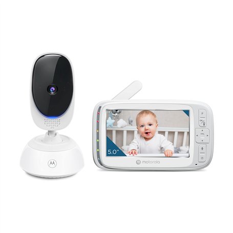 Caméra de surveillance pour bébé Motorola Nursery VM75 - Moniteur pour bébé avec unité parentale de 5 pouces - Caméra pour bébé