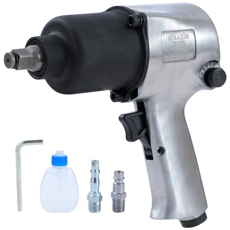 ORAZIO Clé à Chocs Pneumatique 1/2" 600 Nm Visseuse à Chocs à Air Comprimé per Garage Voiture Camion Roue Pneu Boulons Installat