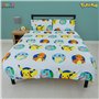 Character World Pokémon Parure de lit Double Officielle Gotta Design | Bleu réversible Pikachu Squirtle Charmander Housse de Cou