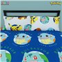 Character World Pokémon Parure de lit Double Officielle Gotta Design | Bleu réversible Pikachu Squirtle Charmander Housse de Cou