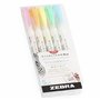 Zebra Mildliner Lot de 10 surligneurs pinceaux et marqueurs à double extrémité Couleurs assorties