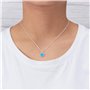 Philip Jones Collier Opale Bleue Synthétique Plaqué Argent