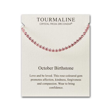 Philip Jones Bracelet d'amitié avec pierres de naissance du mois d'octobre avec cristaux de tourmaline Zircondia®