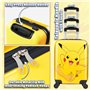 Pokémon Valise Cabine Enfant Pikachu Valises Rigides 4 roulettes 49x33x22cm 30L Voyage Accessoires Cadeau pour Gamer (Jaune, L49
