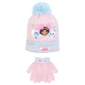 Gabbys Dollhouse Ensemble chapeau et gants pour filles | Bonnet et gants d'hiver pour enfants | Bonnet filles | Marchandise offi Gabbys Dollhouse Ensemble chapeau et gants pour filles | Bonnet et gants d'hiver pour enfants | Bonnet filles | Marchandise offi