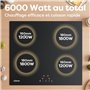 Ciarra CABBIH4-F Plaque de cuisson à induction encastrable 60 cm 4 plaques à induction, commande tactile, 9 niveaux de puissance