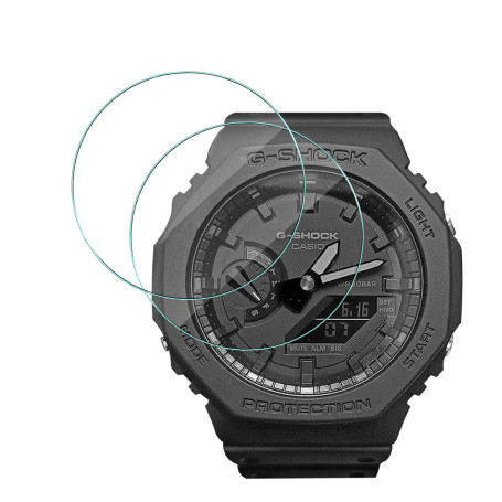 2 Pack | Protection d'écran Verre Trempé Anti-Rayures compatible avec Casio G-Shock GA-2100 / GA-B2100