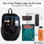 OW-Travel Sac à Dos Pliable Ultra Léger (Noir). Sac a Dos Packable de Jour. Rangement Léger de 20L. Ideal Sacs à Dos de Randonné