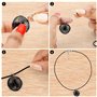 Kurtzy Lot de 50 Cordons de Colliers Cirés Noirs avec Chaîne & Fermoir Mousqueton - 48,5 cm - Cordon pour Fabrication de Bijoux