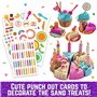 GirlZone Cadeau Fille Jeu de Sable Magique Gâteaux et Gourmandises, Sable Coloré ou Kinetic - Tout dans ce Kit de Modeler pour E