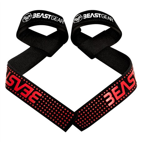 Sangles de Levage de Musculation/Halérophilie Beast Gear – Bandes Straps Rembourrées Support de Poignet Professionnelles avec Gr