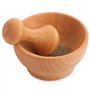 Creative Home Mortier Pilon Set | Bois de Hêtre Naturel | Diamètre de 6x10