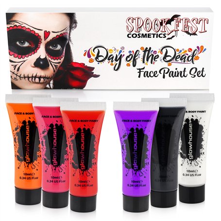 Spook Fest Day of The Dead Face Paint Coffret Cadeau Maquillage d'Halloween