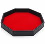 Belle Vous Piste de Dés Octogone en Simili Cuir Noir et Velours Rouge - Plateau Jeu de Dés pour Les Jeux de Table comme Les RPG