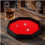 Belle Vous Piste de Dés Octogone en Simili Cuir Noir et Velours Rouge - Plateau Jeu de Dés pour Les Jeux de Table comme Les RPG 