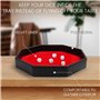 Belle Vous Piste de Dés Octogone en Simili Cuir Noir et Velours Rouge - Plateau Jeu de Dés pour Les Jeux de Table comme Les RPG 