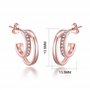 Boucles d'oreilles doubles créoles ouvertes plaquées or rose créées avec des cristaux Zircondia®