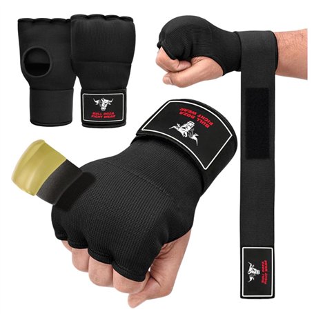 L - Paire de Gants de Boxe en Gel avec Sangles de Poignet de 75 cm – Élastiques