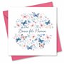 Absolutely Yours Carte de fête des Mères pour maman. Motif papillon rose et bleu. Carte avec enveloppe assortie (150 x 150 mm