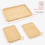 Belle Vous Lot de 3X Plateau Bambou - 2 Petits & 1 Grand Plateau Bois - Plateau de Service Bois de Bambou pour Buffets, Boissons