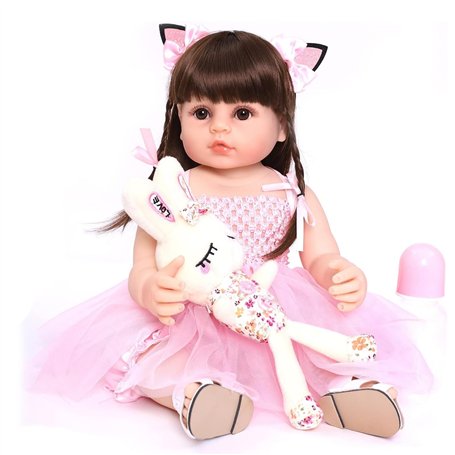 SYP Poupée Reborn 48cm Bebe Reborn Fille 18 Pouces Réaliste Bebe Reborn Nurserie Vrai Enfant Garçon Jouet Cadeau de noël