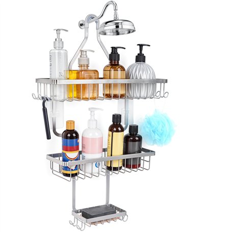 BELLE VOUS Argent Support de Douche Suspendu - 38 x 60 cm