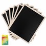Kurtzy Lot de 6 Tableaux Noirs Double Face avec Cadres en Bois - Ardoise à Craie sur Tableau Noir - Petite Ardoise Noire pour En