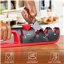 Belle Vous Aiguiseur de Couteau - Affuteur Manuel pour Couteaux et Ciseaux de Cuisine - 6 Angles Réglables - Kit Aiguisage et Af