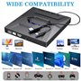 Lecteur Externe CD DVD USB 3.0 Type C, Lecteur de CD et DVD et Graveur Externe USB, Compatible avec Windows XP/Vista / 7/8 / 10/