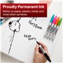 Sharpie Marqueurs permanents Pointe fine | Couleurs standard assorties | 4 pièces (paquet de 2) + Twin Tip noir (paquet de 2)