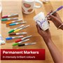 Sharpie Marqueurs permanents Pointe fine | Couleurs standard assorties | 4 pièces (paquet de 2) + Twin Tip noir (paquet de 2)