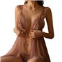 Wisebom Lingerie Sexy Hot Chaude Femme Dentelle Nuisette Babydolls V Chemise de Nuit Tulle Ensemble de Lingerie Bretelles Reglab