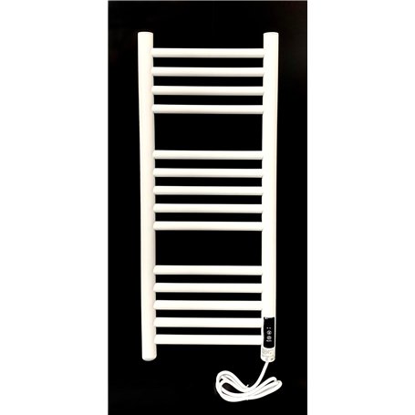 Greened House Sèche-serviettes électrique en acier inoxydable Blanc 300 mm x 720 mm