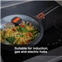 Pep Wok à induction anti-adhésif avec couvercle et poignée amovible Compatible induction Fonctionne également sur plaques de cui