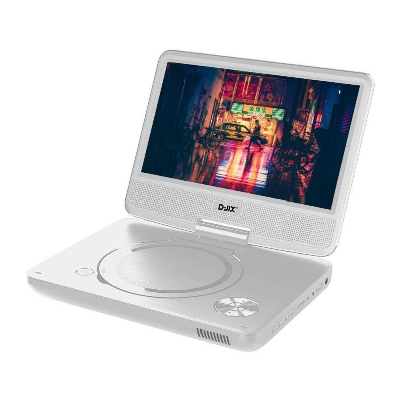 Lecteur DVD portable DJIX PVS906-20 9 rotatif avec port USB et lecteur carte SD - Noir