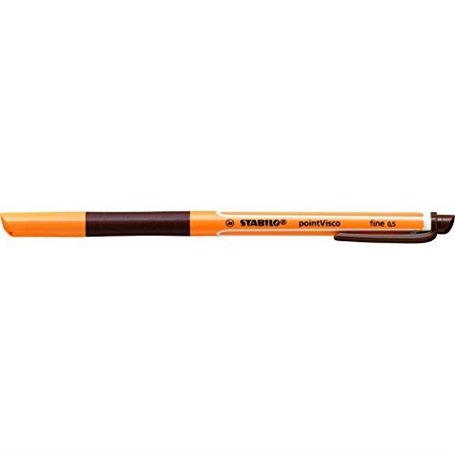 STABILO pointVisco Lot de 3 stylos roller avec formule gel innovante Marron