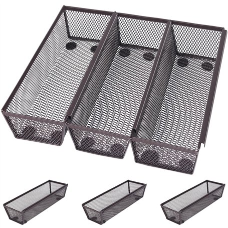 Winter Shore Panier Rangement Cuisine en Maille Bronze [Lot de 6] - Panier Metal Rangement Fin à Emboîter - Caoutchouc Antidérap