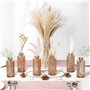 Winter Shore Vase Decoratif Ambre avec Motifs Diamant (Lot de 6) - Vase Fleur & Herbe de Pampa - Vase Vintage pour Décoration de