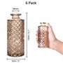 Winter Shore Vase Decoratif Ambre avec Motifs Diamant (Lot de 6) - Vase Fleur & Herbe de Pampa - Vase Vintage pour Décoration de