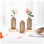 Winter Shore Vase Decoratif Ambre avec Motifs Diamant (Lot de 6) - Vase Fleur & Herbe de Pampa - Vase Vintage pour Décoration de